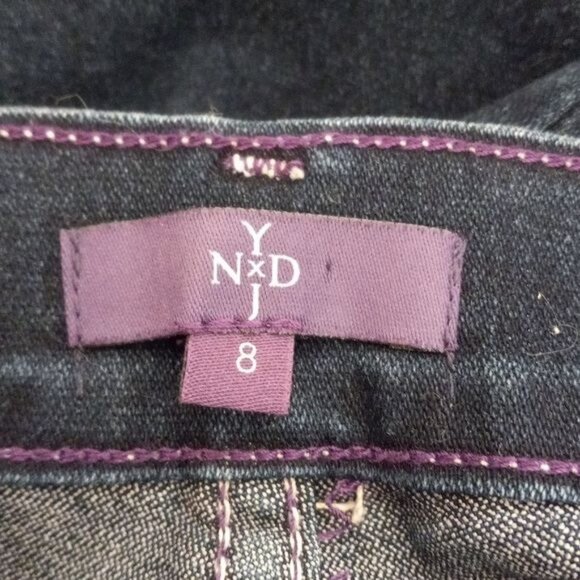 NYDJ Size 8 Jeans Womens Dark Wash Straight Leg USA Lift Tuck Stretch - Picture 9 of 12